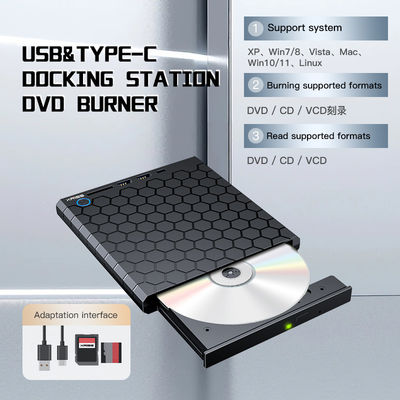 qualidade  External CD DVD Burner USB 3.0 USB C CD-RW Drive DVD-RW Burner Writer Player fábrica